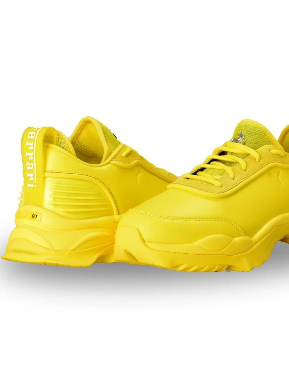 Puma X Scuderia Ferrari Nitefox Yellow Leather Sneakers Shoes US 12 UK 11 EU 46